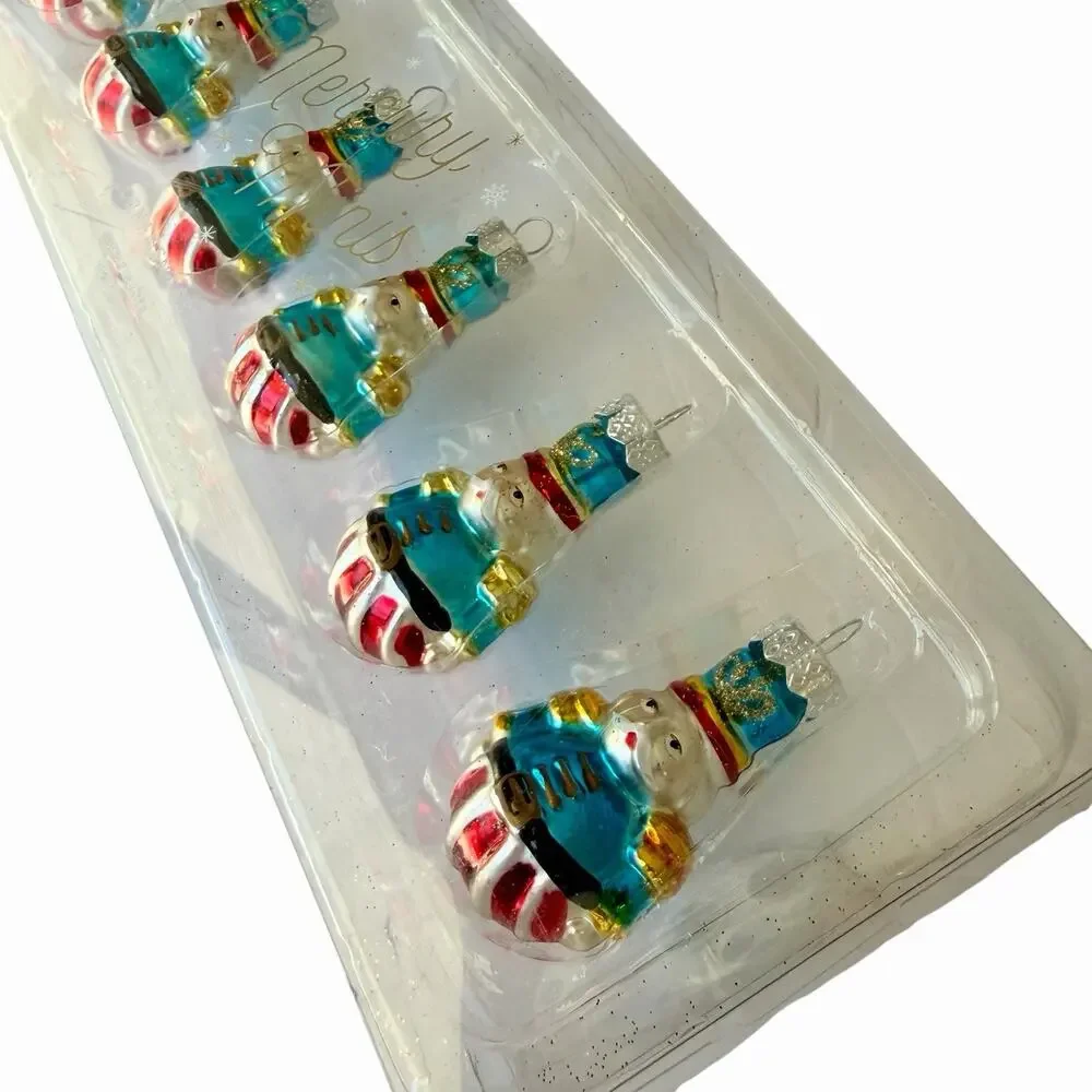 Pottery Barn Mini Mercury Glass Nutcracker Soldier Ornaments Set of 6 New In Box